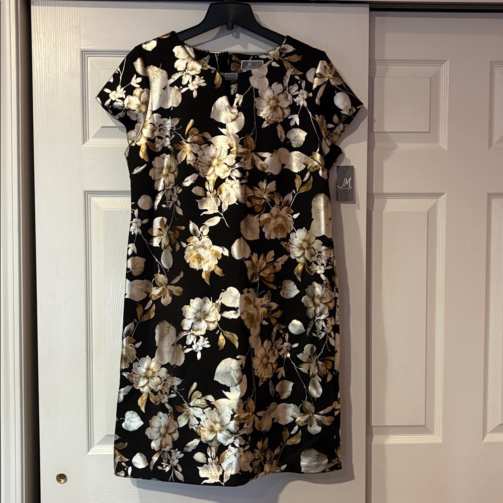 JM Collection Black , and Gold Floral dress
